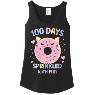 100 Days Sprinkled With Fun Donut School Ladies Essential Tank