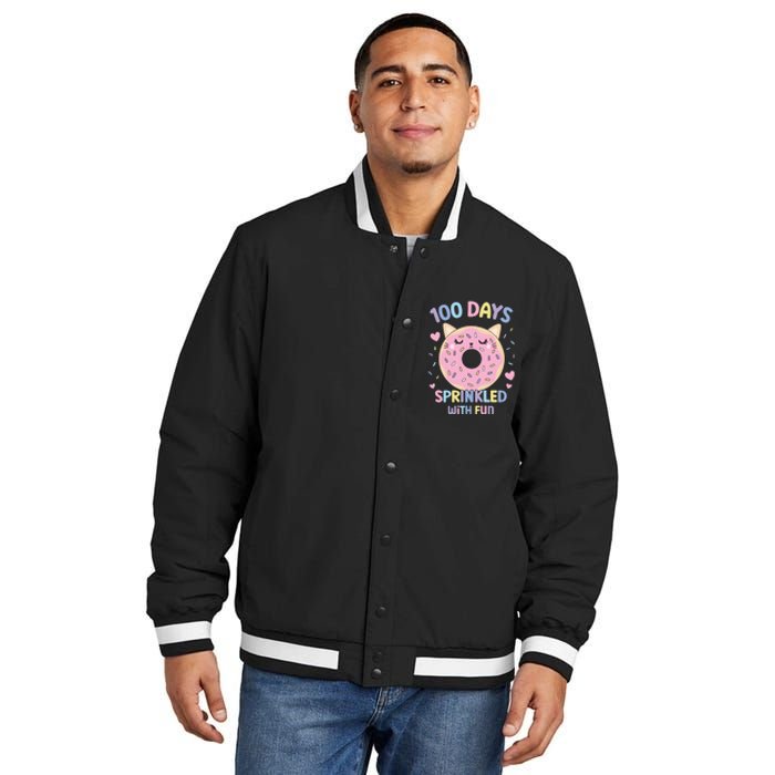 100 Days Sprinkled With Fun Donut School Insulated Varsity Jacket