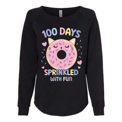 100 Days Sprinkled With Fun Donut School Womens California Wash Sweatshirt