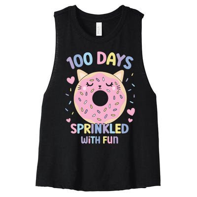 100 Days Sprinkled With Fun Donut School Women's Racerback Cropped Tank