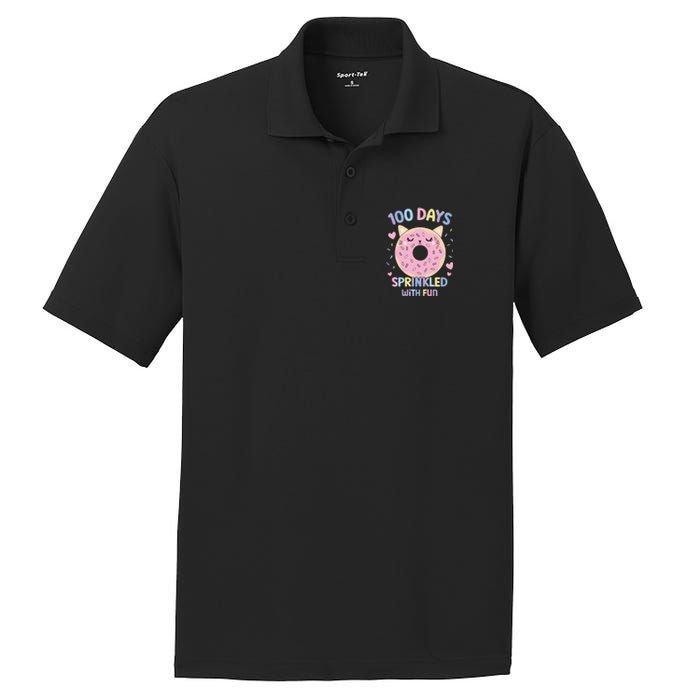 100 Days Sprinkled With Fun Donut School PosiCharge RacerMesh Polo