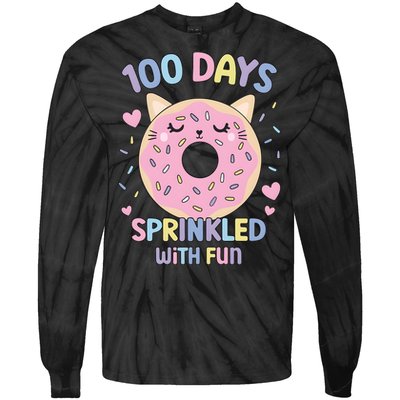 100 Days Sprinkled With Fun Donut School Tie-Dye Long Sleeve Shirt