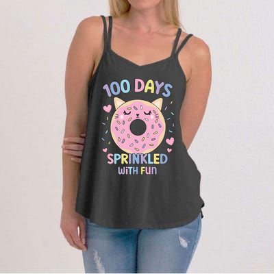 100 Days Sprinkled With Fun Donut School Women's Strappy Tank