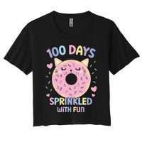 100 Days Sprinkled With Fun Donut School Women's Crop Top Tee