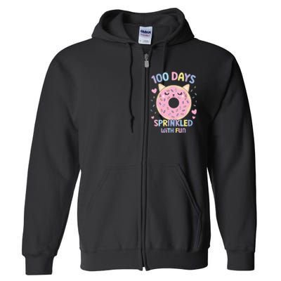 100 Days Sprinkled With Fun Donut School Full Zip Hoodie