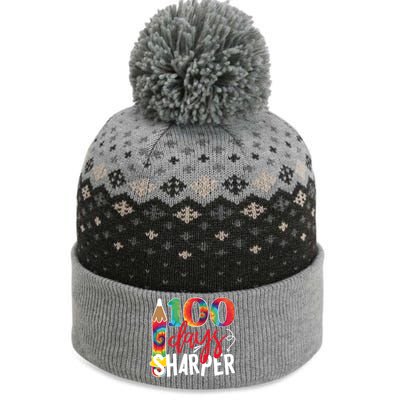 100 Days Sharper Teacher Student The Baniff Cuffed Pom Beanie