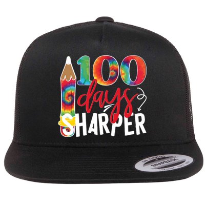 100 Days Sharper Teacher Student Flat Bill Trucker Hat