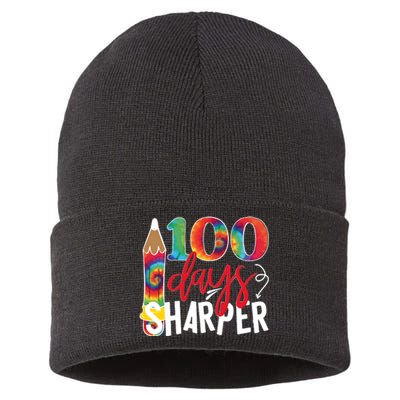 100 Days Sharper Teacher Student Sustainable Knit Beanie