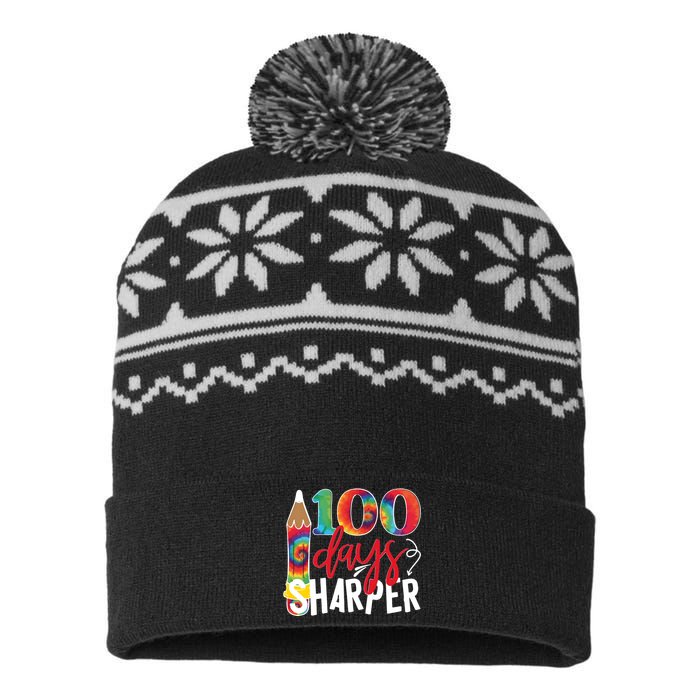 100 Days Sharper Teacher Student USA-Made Snowflake Beanie