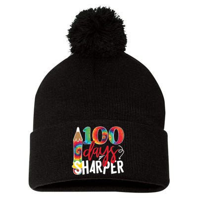 100 Days Sharper Teacher Student Pom Pom 12in Knit Beanie