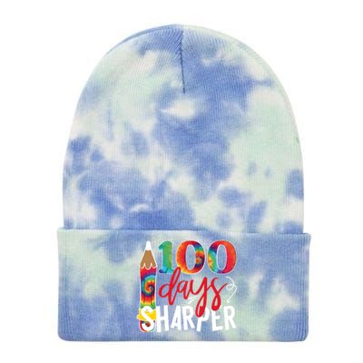 100 Days Sharper Teacher Student Tie Dye 12in Knit Beanie