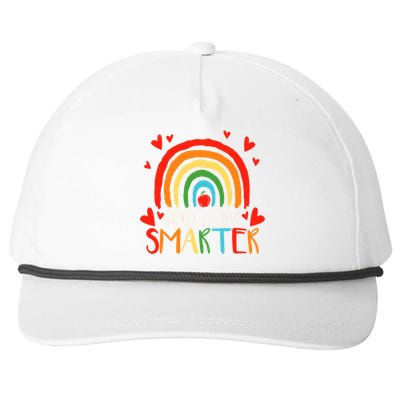 100 Days Smarter 100th Day Of School Teachers Gift Snapback Five-Panel Rope Hat