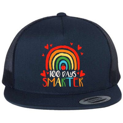 100 Days Smarter 100th Day Of School Teachers Gift Flat Bill Trucker Hat