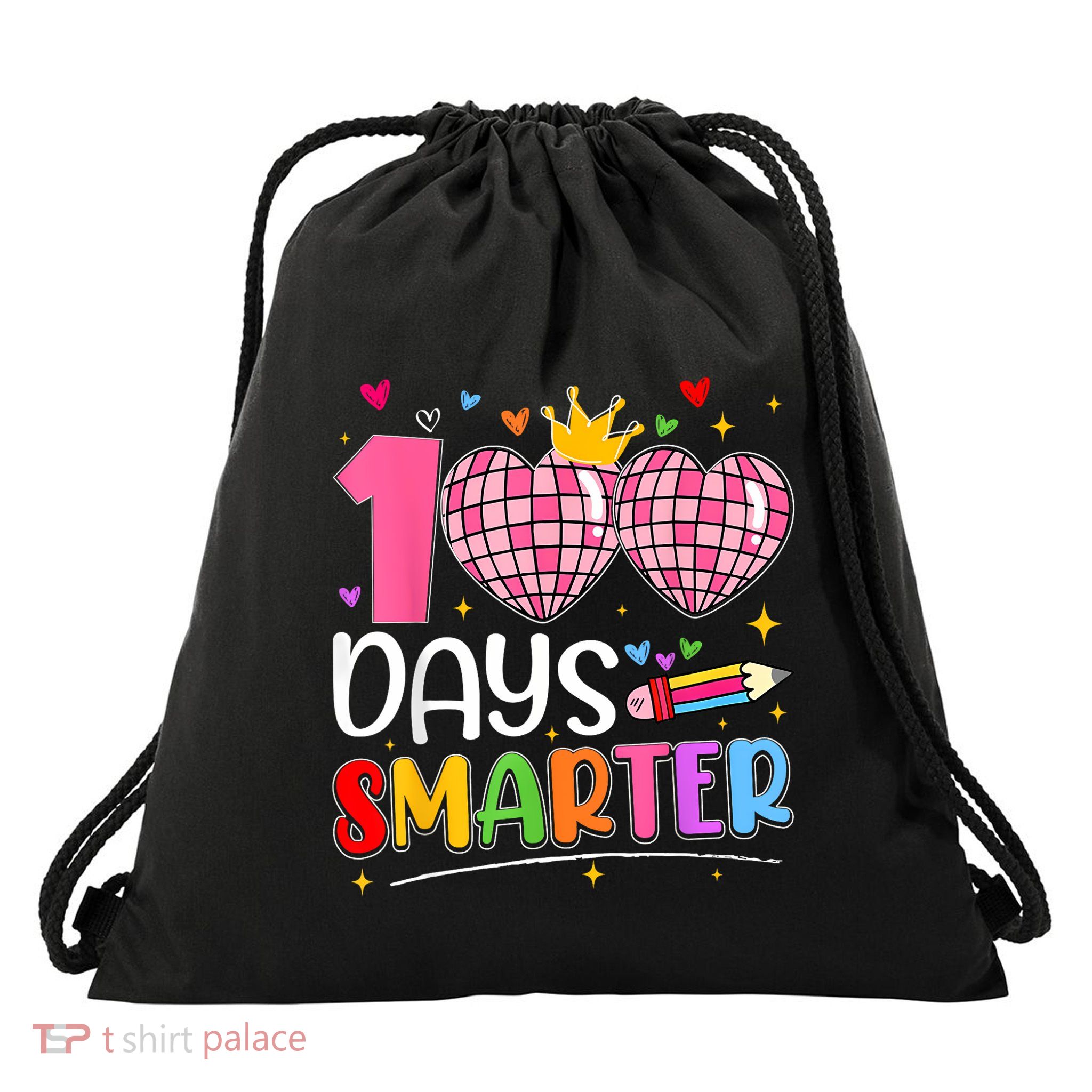 100 Days Smarter 100th Day Of School Drawstring Bag