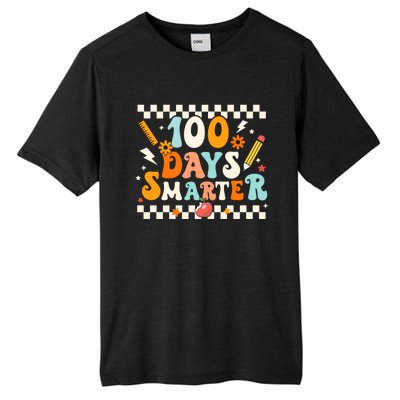 100 Days Smarter Groovy Retro Funny Happy 100 Days Of School Cute Gift Tall Fusion ChromaSoft Performance T-Shirt