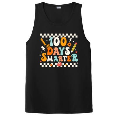 100 Days Smarter Groovy Retro Funny Happy 100 Days Of School Cute Gift PosiCharge Competitor Tank