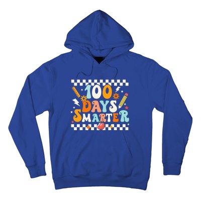 100 Days Smarter Groovy Retro Funny Happy 100 Days Of School Cute Gift Hoodie