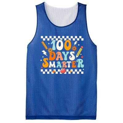 100 Days Smarter Groovy Retro Funny Happy 100 Days Of School Cute Gift Mesh Reversible Basketball Jersey Tank