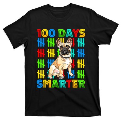 100 Days Smarter Frenchie Dog Lovers 100 Days Of School T-Shirt