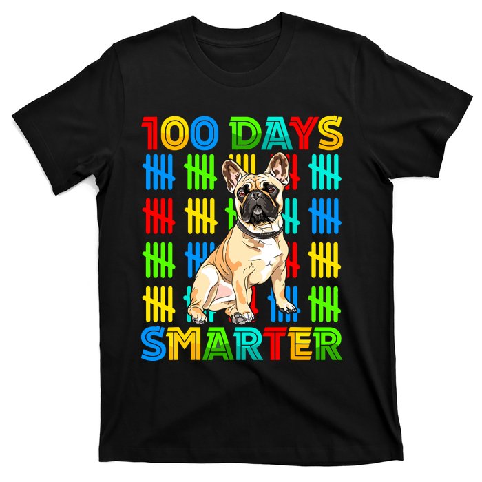 100 Days Smarter Frenchie Dog Lovers 100 Days Of School T-Shirt