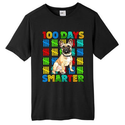 100 Days Smarter Frenchie Dog Lovers 100 Days Of School Tall Fusion ChromaSoft Performance T-Shirt