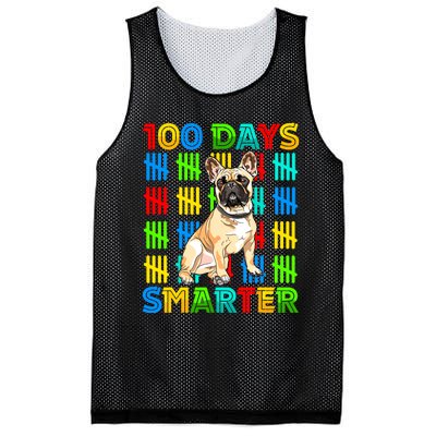 100 Days Smarter Frenchie Dog Lovers 100 Days Of School Mesh Reversible Basketball Jersey Tank