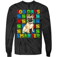 100 Days Smarter Frenchie Dog Lovers 100 Days Of School Tie-Dye Long Sleeve Shirt