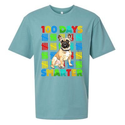 100 Days Smarter Frenchie Dog Lovers 100 Days Of School Sueded Cloud Jersey T-Shirt