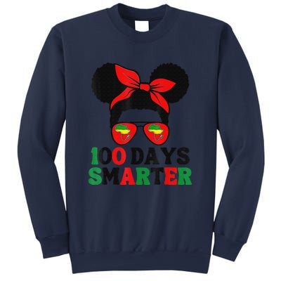 100 Days Smarter Afro Messy Bun Black History Month Sweatshirt