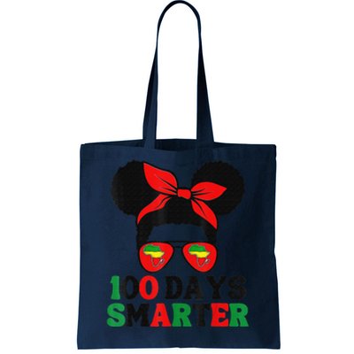 100 Days Smarter Afro Messy Bun Black History Month Tote Bag