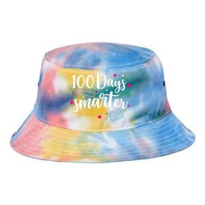 100 Days Smarter Happy 100 Days Of School Brighter Sharper Funny Gift Tie Dye Newport Bucket Hat