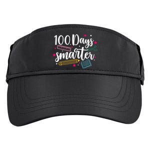 100 Days Smarter Happy 100 Days Of School Brighter Sharper Funny Gift Adult Drive Performance Visor