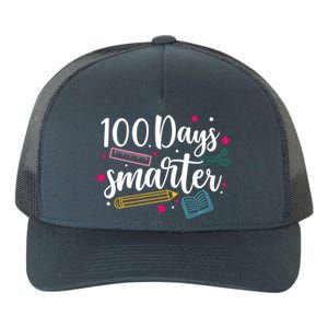 100 Days Smarter Happy 100 Days Of School Brighter Sharper Funny Gift Yupoong Adult 5-Panel Trucker Hat