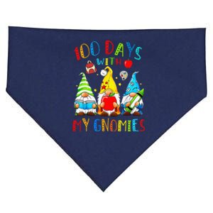 100 Days Smarter Gnome Teachers Students Happy 100 Days USA-Made Doggie Bandana