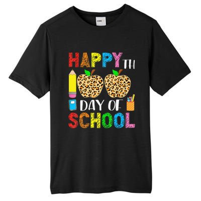 100 Days Smarter Teacher Student Leopard Happy 100 Days Tall Fusion ChromaSoft Performance T-Shirt