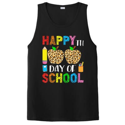 100 Days Smarter Teacher Student Leopard Happy 100 Days PosiCharge Competitor Tank