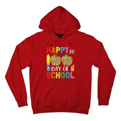 100 Days Smarter Teacher Student Leopard Happy 100 Days Hoodie