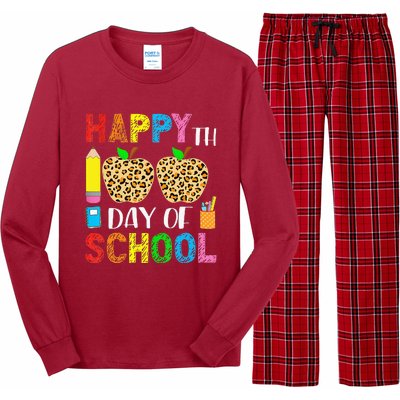 100 Days Smarter Teacher Student Leopard Happy 100 Days Long Sleeve Pajama Set