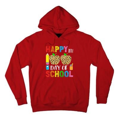 100 Days Smarter Teacher Student Leopard Happy 100 Days Tall Hoodie