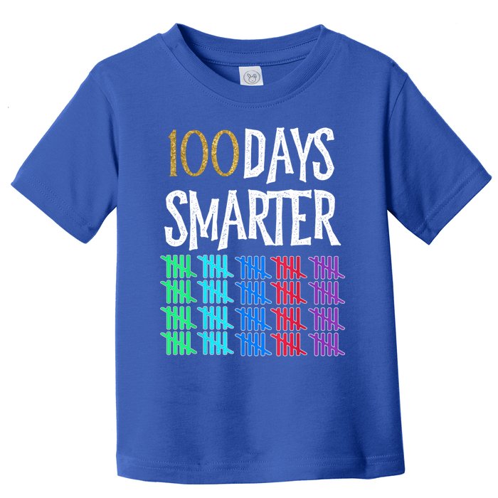 100 Days Smarter Happy 100th Day Of School Student Teacher Gift Toddler T-Shirt