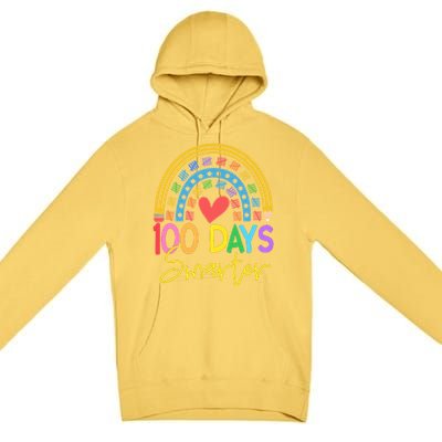 100 Days Smarter Rainbow Premium Pullover Hoodie