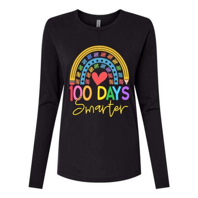 100 Days Smarter Rainbow Womens Cotton Relaxed Long Sleeve T-Shirt