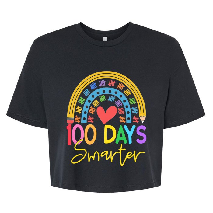 100 Days Smarter Rainbow Bella+Canvas Jersey Crop Tee