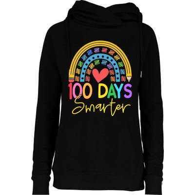 100 Days Smarter Rainbow Womens Funnel Neck Pullover Hood