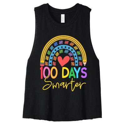 100 Days Smarter Rainbow Women's Racerback Cropped Tank