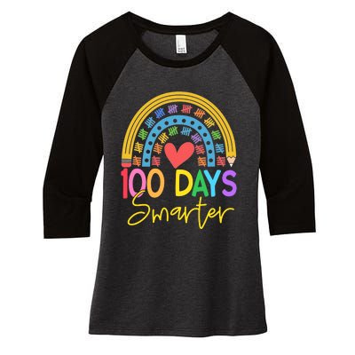 100 Days Smarter Rainbow Women's Tri-Blend 3/4-Sleeve Raglan Shirt