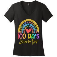 100 Days Smarter Rainbow Women's V-Neck T-Shirt