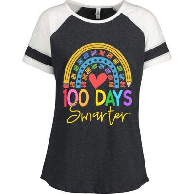 100 Days Smarter Rainbow Enza Ladies Jersey Colorblock Tee