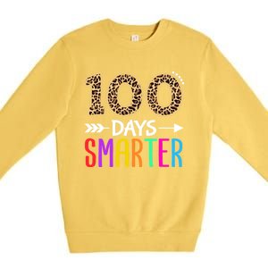 100 Days Smarter Kindergarten Child 100th Day Of School Premium Crewneck Sweatshirt