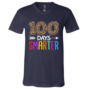 100 Days Smarter Kindergarten Child 100th Day Of School V-Neck T-Shirt